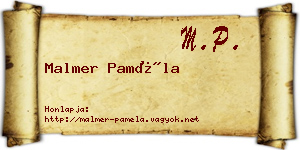 Malmer Paméla névjegykártya